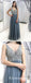 Sparkly V-neck Grey Tulle Long Cheap Prom Dresses With Beaded, TYP1632