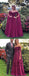 Chic Grape Off The Shoulder long cheap Prom Evening Dresses, TYP1470