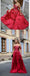 A-line Red Off Shoulder Beautiful Flower Appliques Prom Dresses, Fashion Dress For Woman, TYP1165