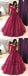 Burgundy Off The Shoulder Ball Gown Long Tulle Prom Dresses, TYP1458