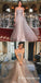 Glitter A-Line Spaghetti Straps Champagne Sequin Long Prom Dresses, TYP1650