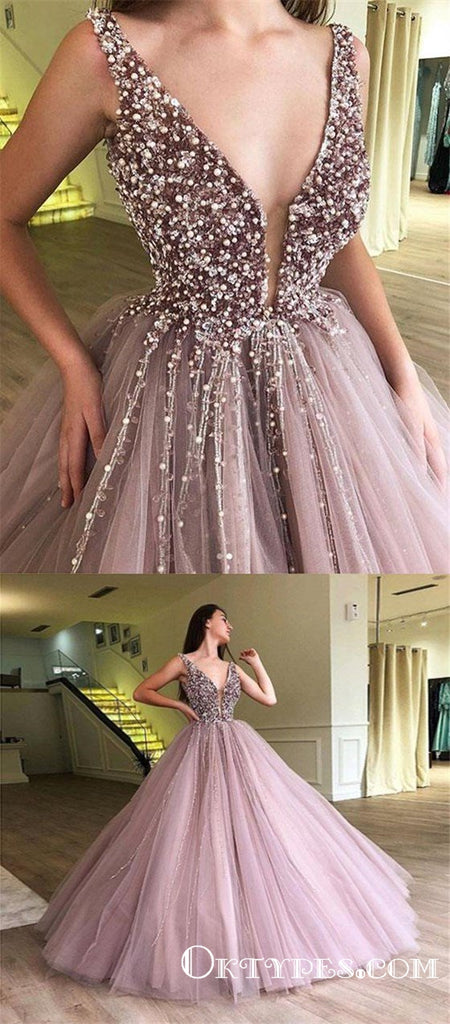 A-line Elegant Sparkly Gorgeous Princess Prom Gown, Purple Stunning Prom dresses, wedding Gown, TYP1162