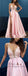 Charming Pink V-neck Sleeveless Split Prom Party Dresses with Appliques, TYP1501