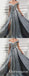 Off The Shoulder Gray Long Split Front Evening Party Prom Dresses, TYP1747