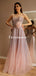 Charming Applique Blazing Tulle  A-line Cheap Long Prom Dresses, PDS0146