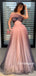 Elegant A-line Sleeveless Tulle  Long Prom Dresses, PDS0128