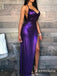 Halter Purple Long Split Evening Party Dress With Backless Prom Dresses, TYP1709