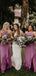 Purple Halter Starp Side Slit Chiffon Long Cheap Bridesmaid Dresses, BDS0098