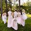 Two Piece Round Neck Blush Pink Tulle Bridesmaid Dresses with Lace, TYP1540