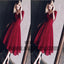 Homecoming Dresses, Burgundy Tea-length Short Prom Dress Party Dress, TYP0687