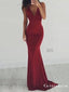 Sexy Prom Dresses, Long Evening Dresses, Backless Prom Dresses, V-neck Prom Dresses, Red Party Dresses, TYP0061