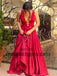 Red Spaghetti Strap V-neck Backless Prom Dresses, Long Mermaid Soft Satin Prom Dresses, TYP0579