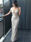 Sheath Illusion Round Neck Sequin Prom Evening Dresses with Tassels, TYP1278