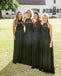 Black Chiffon Lace Halter Bridesmaid Dresses,Long Bridesmaid Dresses, TYP1203