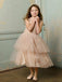 Long Tulle Cheap Rustic Blush Pink Cute Flower Girl Dresses, TYP1216