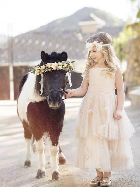 Long Tulle Cheap Rustic Blush Pink Cute Flower Girl Dresses, TYP1216