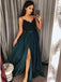 Spaghetti Strap Prom Dresses Long Lace V Neck Maxi High Split Evening Ball Gowns 2019, TYP1224