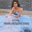 Sky Blue Sweetheart Top Lace Backless Zipper A-line Tulle Prom Dresses, TYP0580