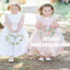 A-Line Bateau Long Pink Organza Flower Girl Dress with Sash, TYP0889