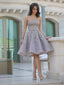 Popular Grey strapless Gorgeous A-line homecoming prom gown dress, TYP0841