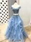 Off the Shoulder Two Piece Prom Dresses,Lace 2 Piece Formal Dresses, TYP1200