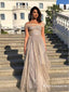 Unique Gold Sparkle Long Cheap Formal Evening Dress Prom Dresses, TYP1736