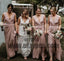 Pink Long V-neck And V-back Bridesmaid Dresses, Sexy Bridesmaid Dresses, TYP0593