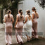 Pink Long V-neck And V-back Bridesmaid Dresses, Sexy Bridesmaid Dresses, TYP0593