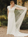 Hot Selling Sheath Charming V-neck Cap Sleeve Long Cheap Mermaid Lace Appliqued Wedding Dresses, WDS0005