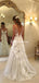 Lace Applique Ivory Beach Wedding Dresses V Neck Backless Wedding Dresses, TYP1244