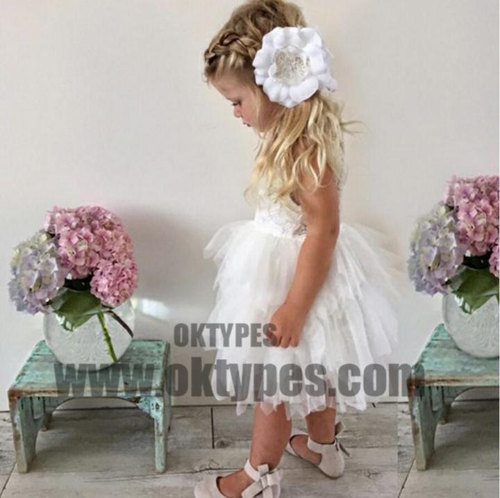 Tulle Lace Sleeveless Flower Girl Dresses, Lovely Tutu Dresses, Flower Girl Dresses, TYP0693