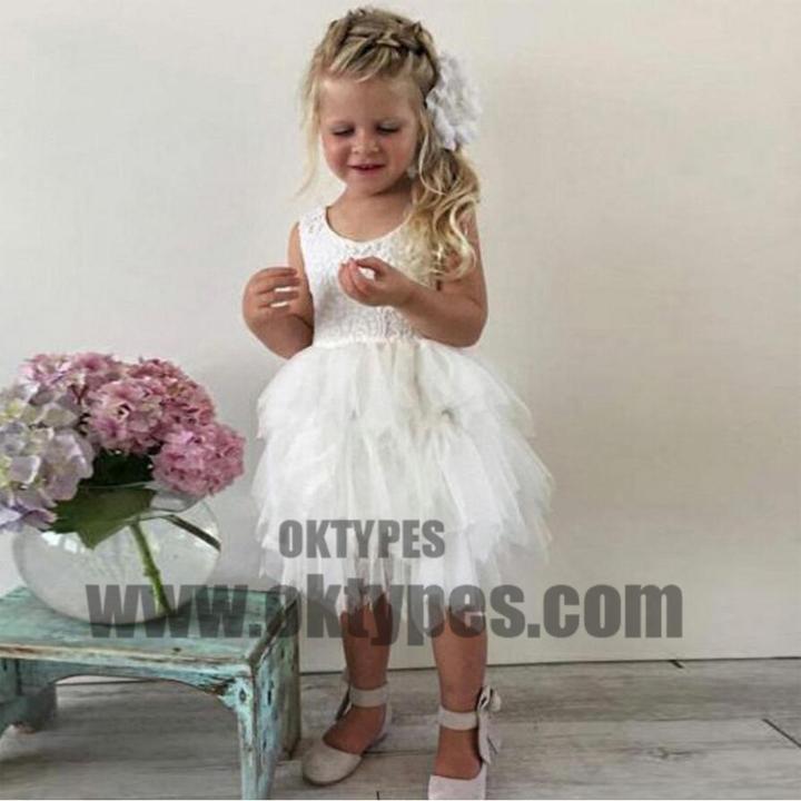 Tulle Lace Sleeveless Flower Girl Dresses, Lovely Tutu Dresses, Flower Girl Dresses, TYP0693