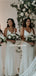 Newest Spaghetti Strap V-neck White Double Fdy Mermaid Long Cheap Bridesmaid Dresses, BDS0070